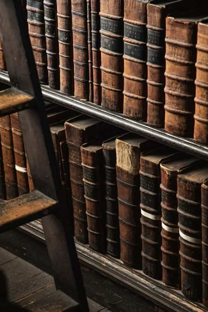 first edition books wood shelves