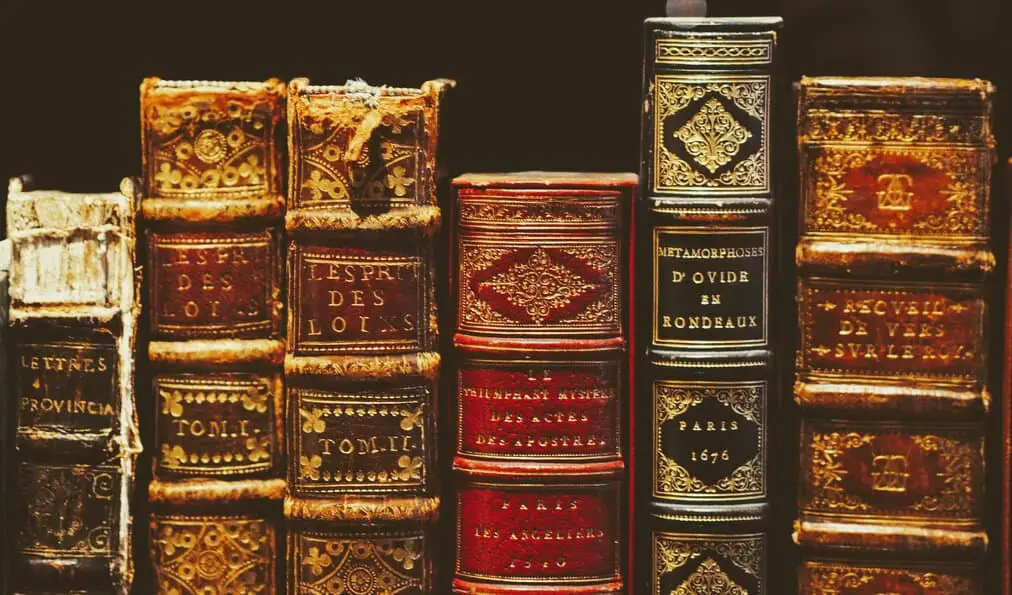 Very old leather bound books