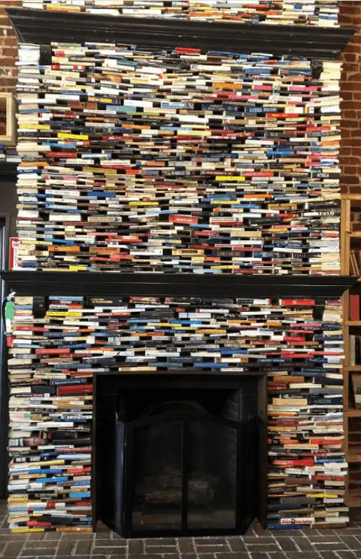 Book tower in The Painted Porch bookstore