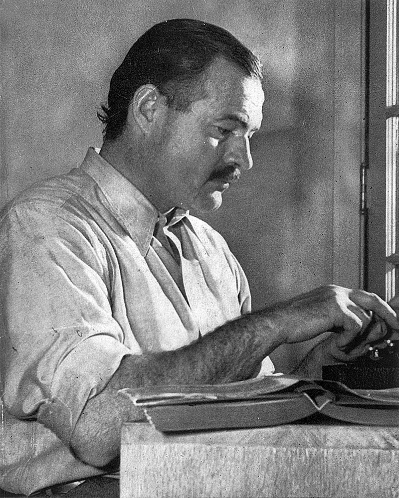 Ernest Hemingway in Idaho working on an early novel