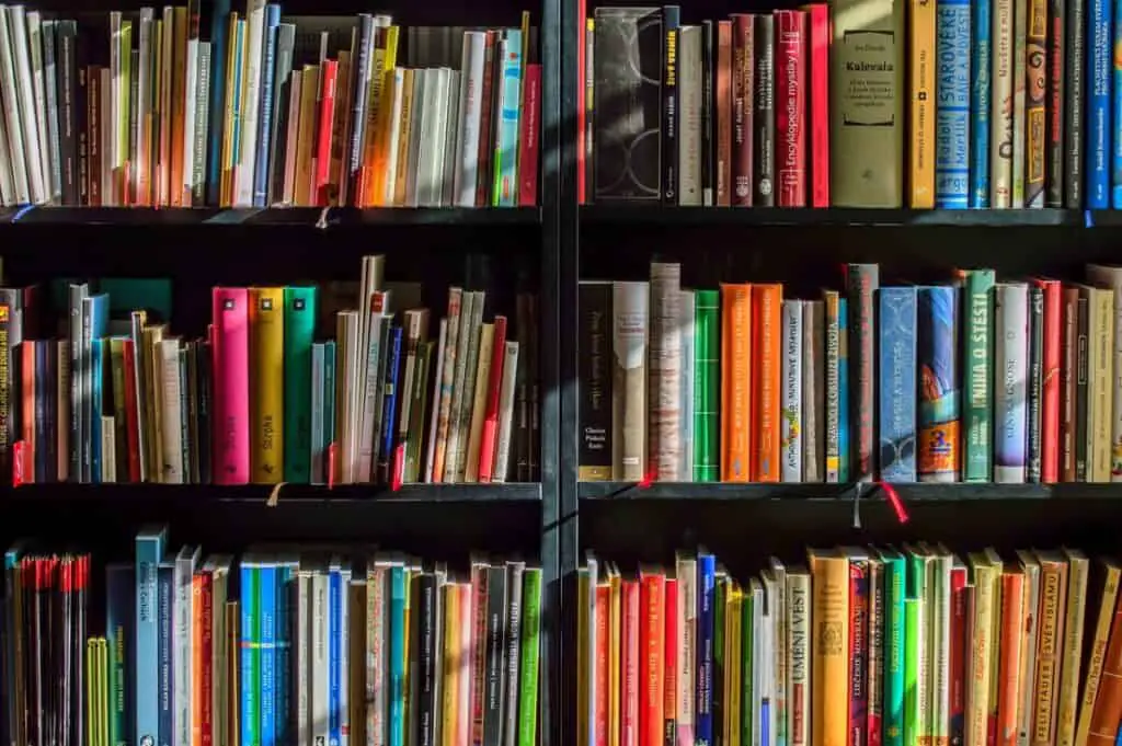 books on book shelf